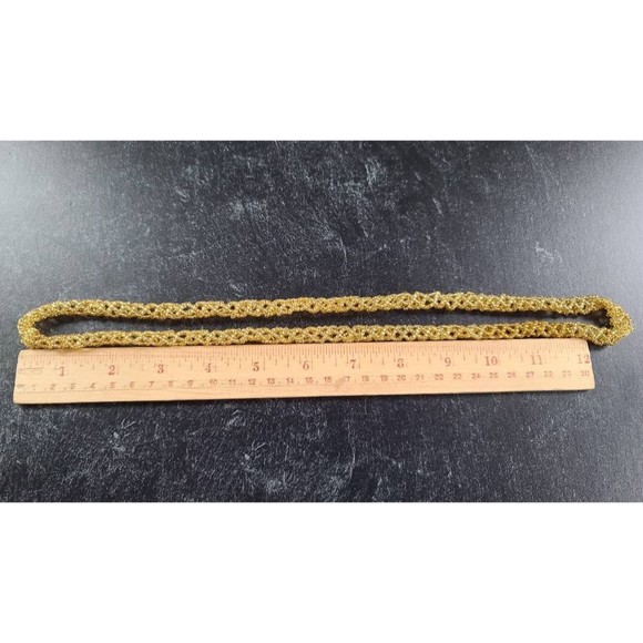 Vintage Woven Gold Tone Beaded Jewelry Set - Picture 10 of 10